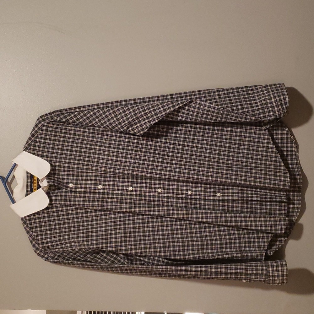 RALPH LAUREN RUGBY mens L dress shirt white collar